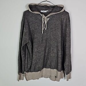 LIT large gray and tan hooded sweater